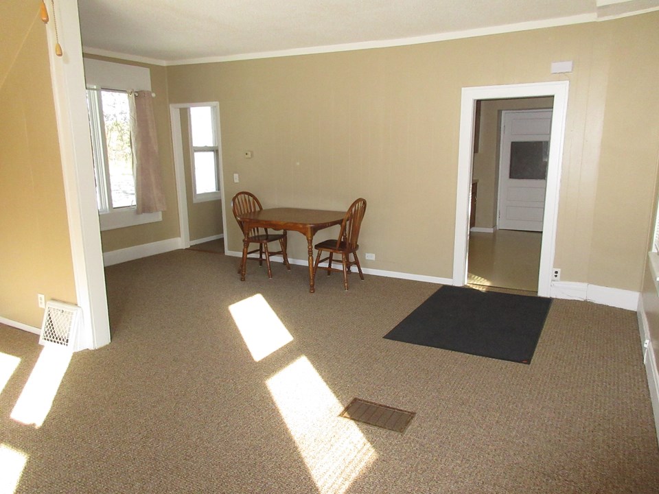 living room and dining area