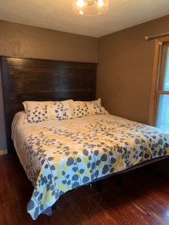 bedroom 1  on the main floor.  big enough to easily fit a king bed.
