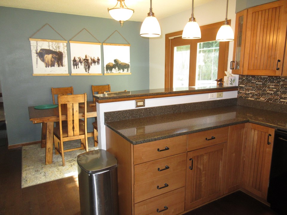 kitchen and dining room
