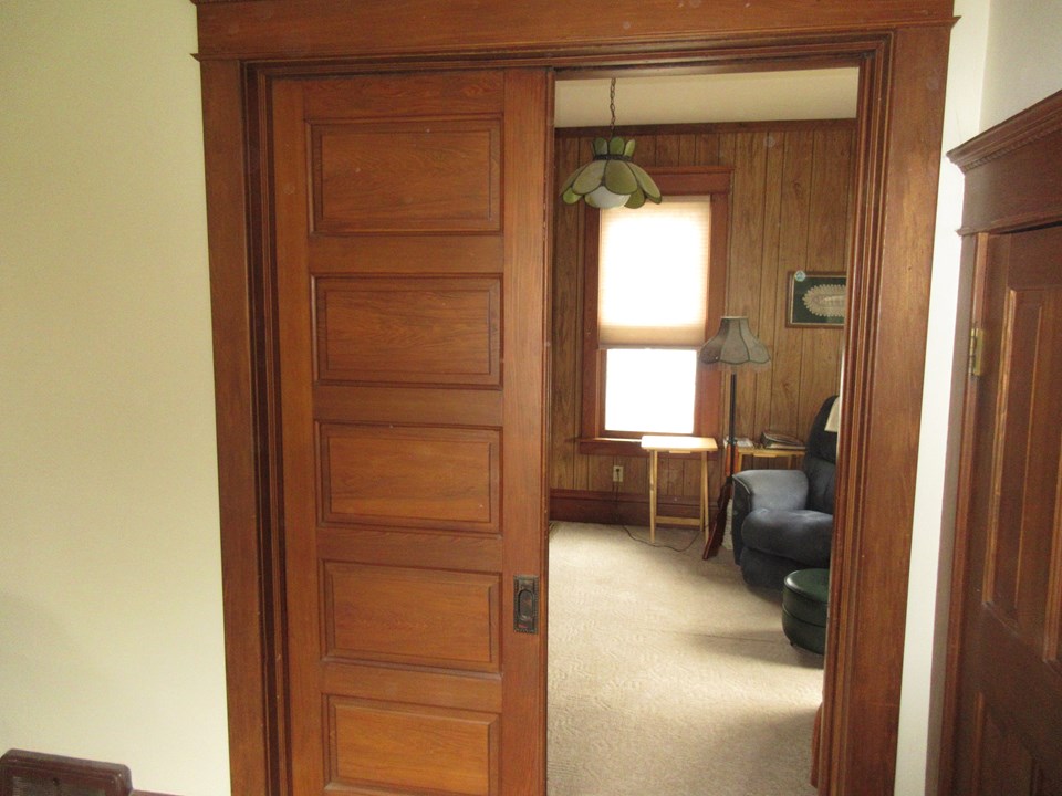 pocket doors to the den