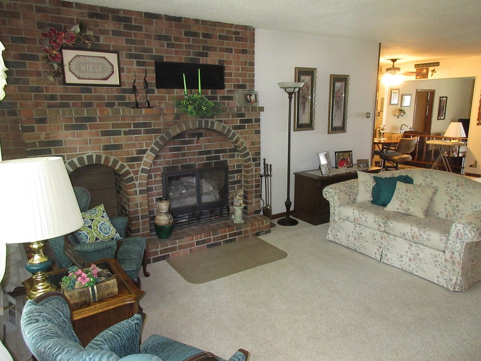 living room with fireplace