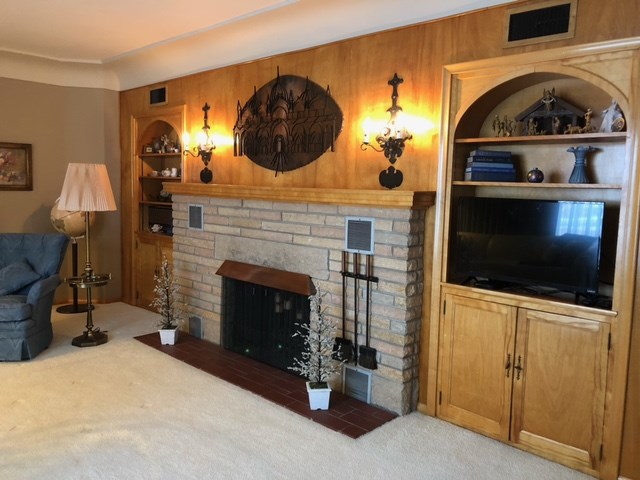fireplace in living room