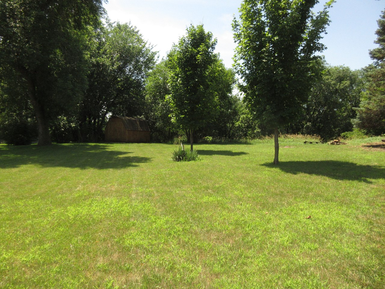 backyard large and flat.  shed is included and in great shape.