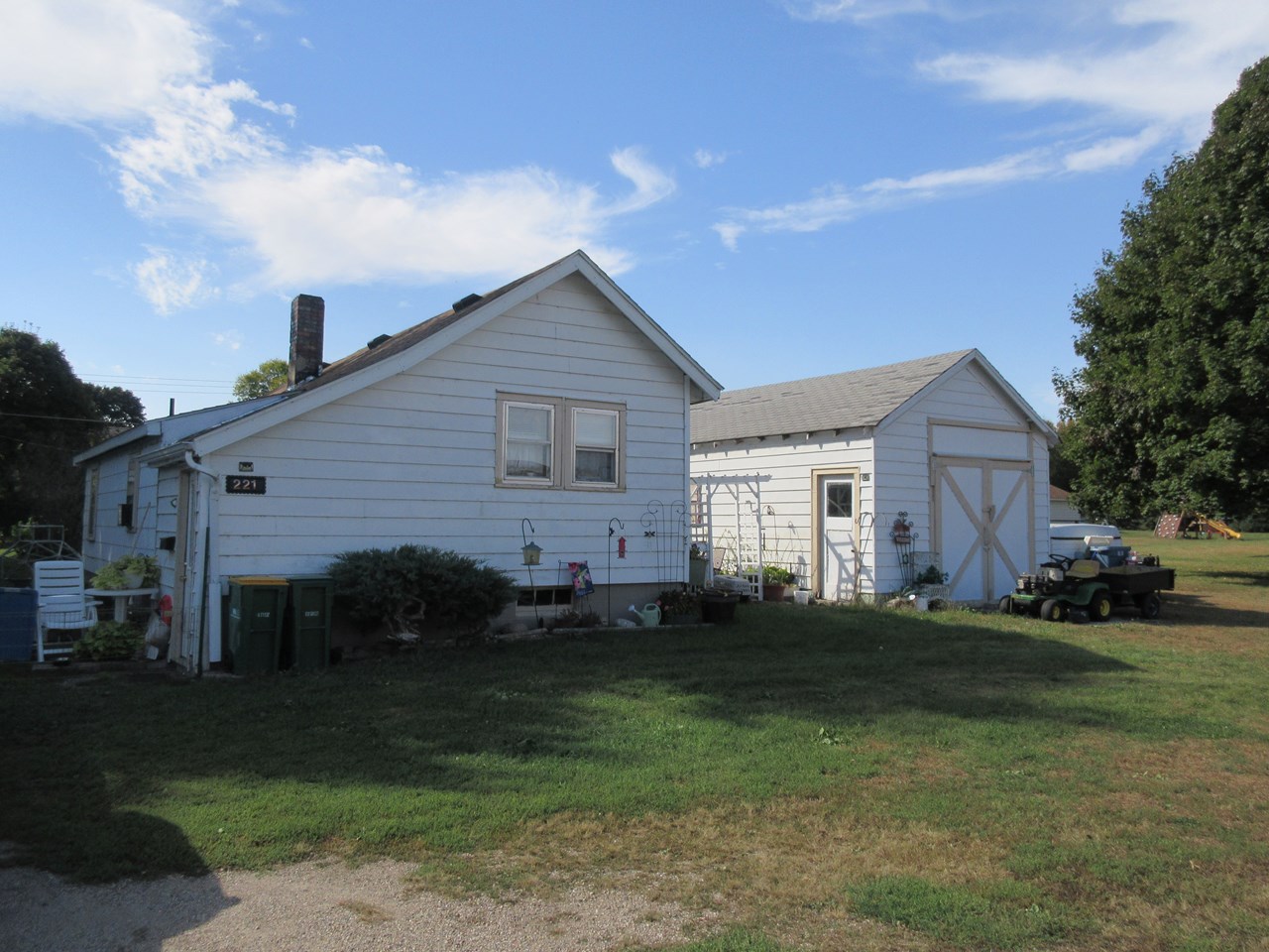 smaller house and garage