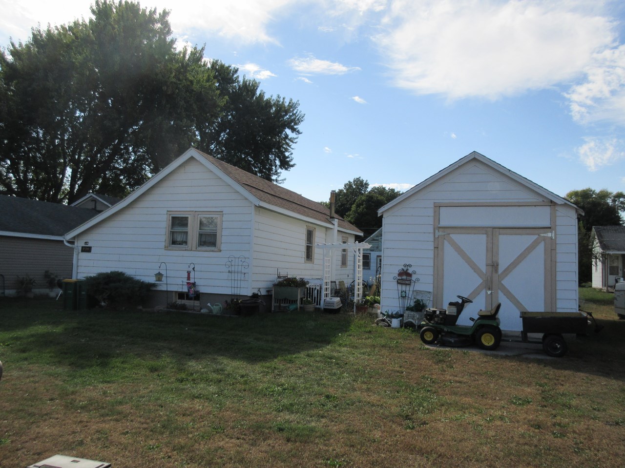 smaller house and garage