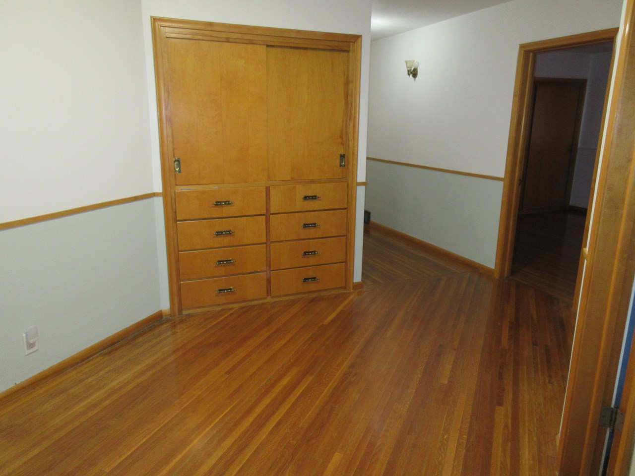 built ins and wide hallway