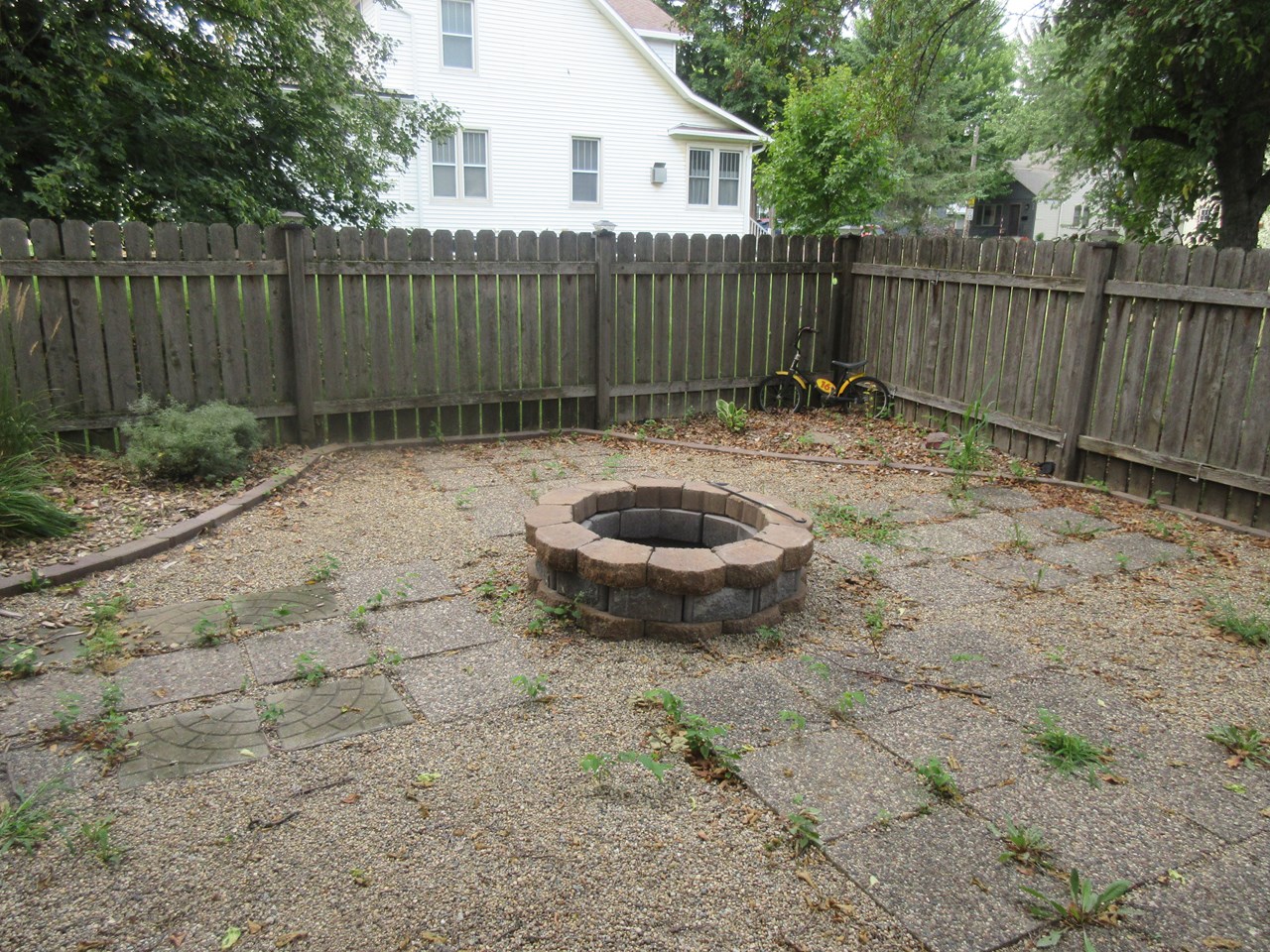 enclosed patio and firepit
