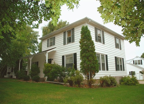 outside view located on a corner lot near the schools and churches.