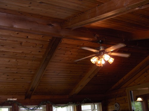 sunroom vaulted beautiful wood ceilings and walls.