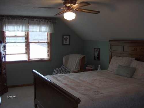 master bedroom. two big closets and a new window.  one of the closets is a walk in.