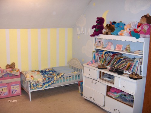 half of large bedroom upstairs.